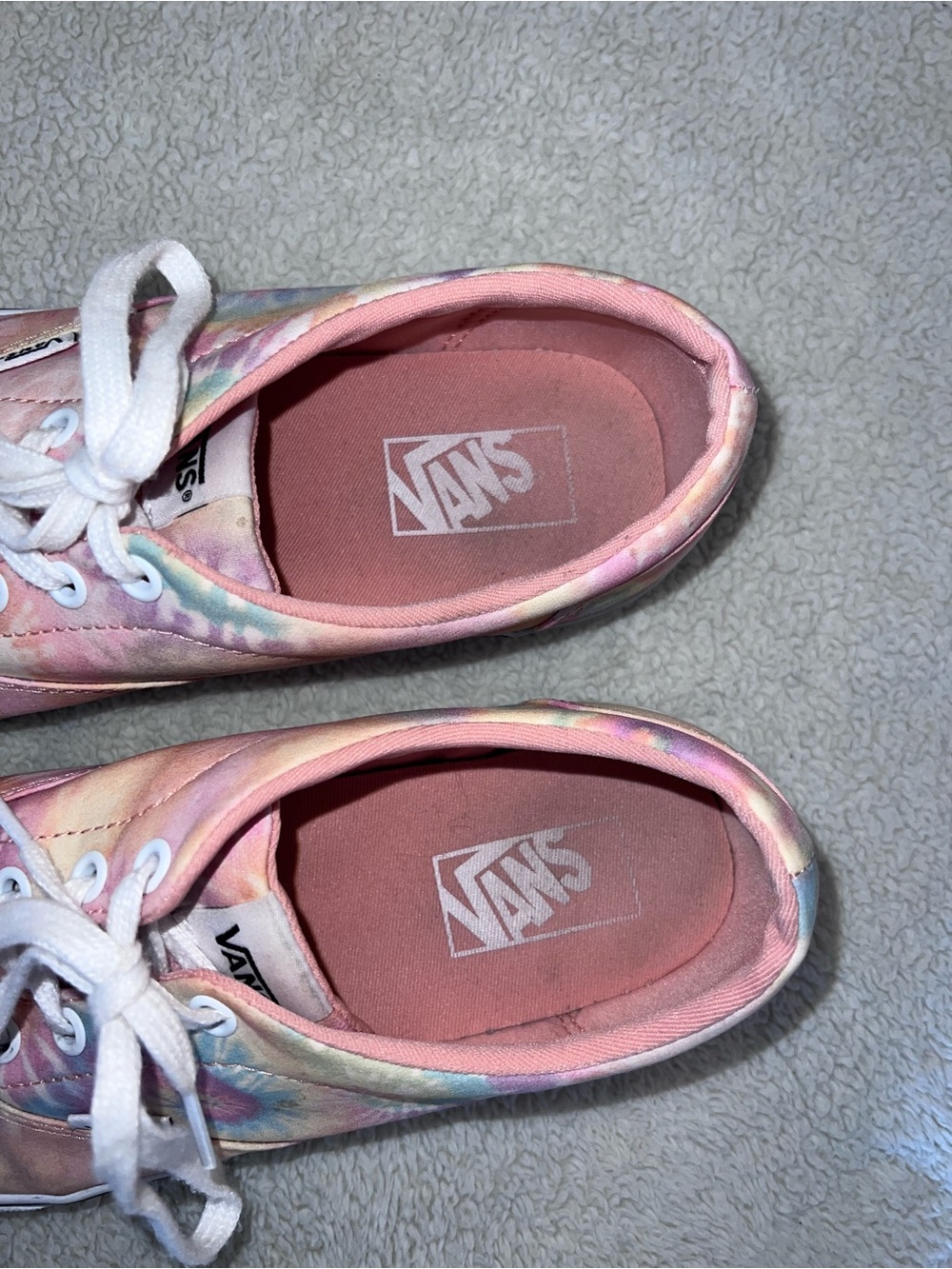 Vans Tie Dye Sneakers Pastel Pink Purple Yellow Canvas Low Tops - Picture 5 of 8